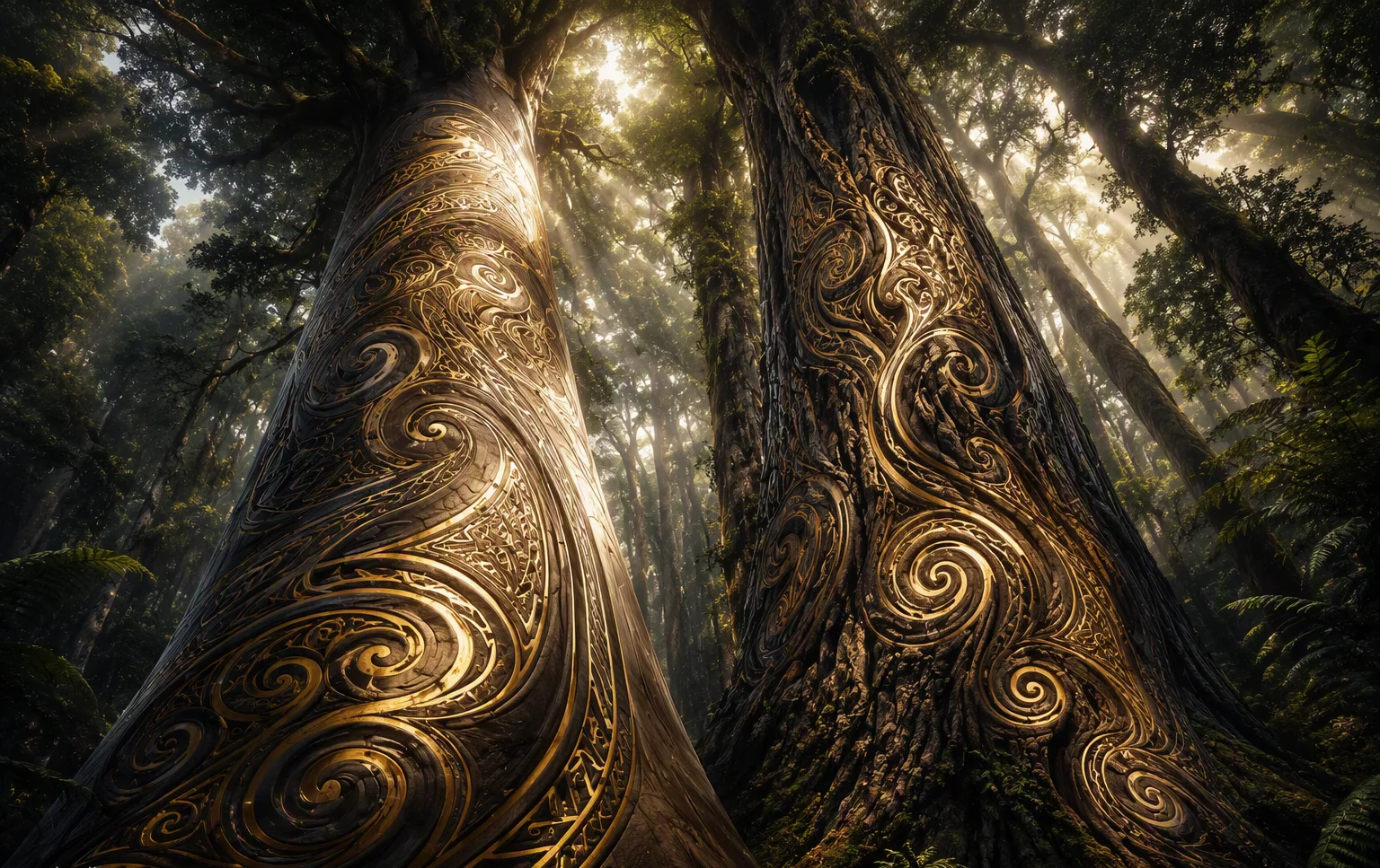 Te Kauri me te Tōtara — the ancient giants reaching for the light